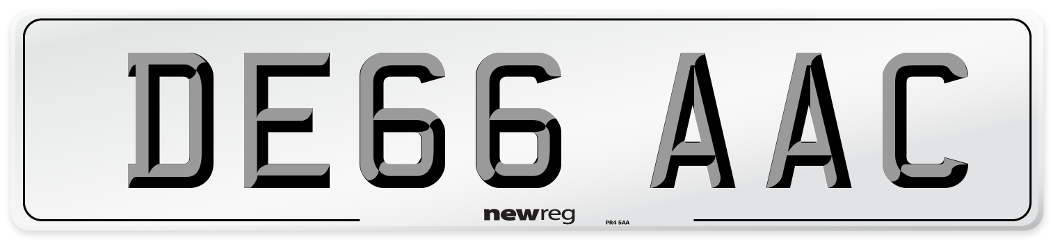 DE66 AAC Number Plate from New Reg